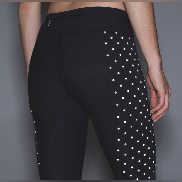 Lululemon Tight Stuff Tight in Black/Sequin Dot Black Silver/White | Size 8 - Picture 3 of 11